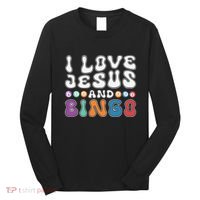 I Love Jesus And Bingo Christian Cross Board Games Long Sleeve Shirt thumb 0