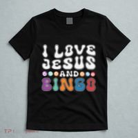 I Love Jesus And Bingo Christian Cross Board Games T-Shirt thumb 5