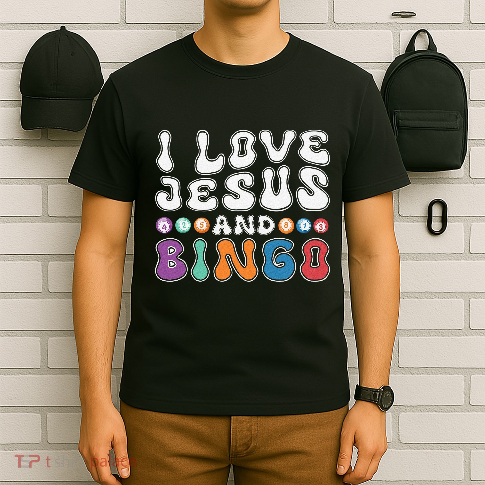 I Love Jesus And Bingo Christian Cross Board Games T-Shirt