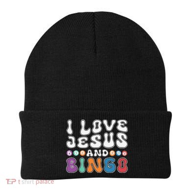 I Love Jesus And Bingo Christian Cross Board Games Beanie