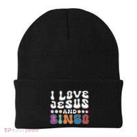 I Love Jesus And Bingo Christian Cross Board Games Beanie thumb 0