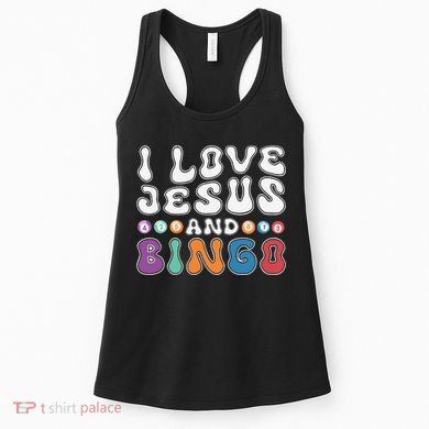 I Love Jesus And Bingo Christian Cross Board Games Women's Tank Top