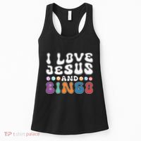 I Love Jesus And Bingo Christian Cross Board Games Women's Tank Top thumb 0