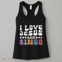 I Love Jesus And Bingo Christian Cross Board Games Women's Tank Top thumb 3