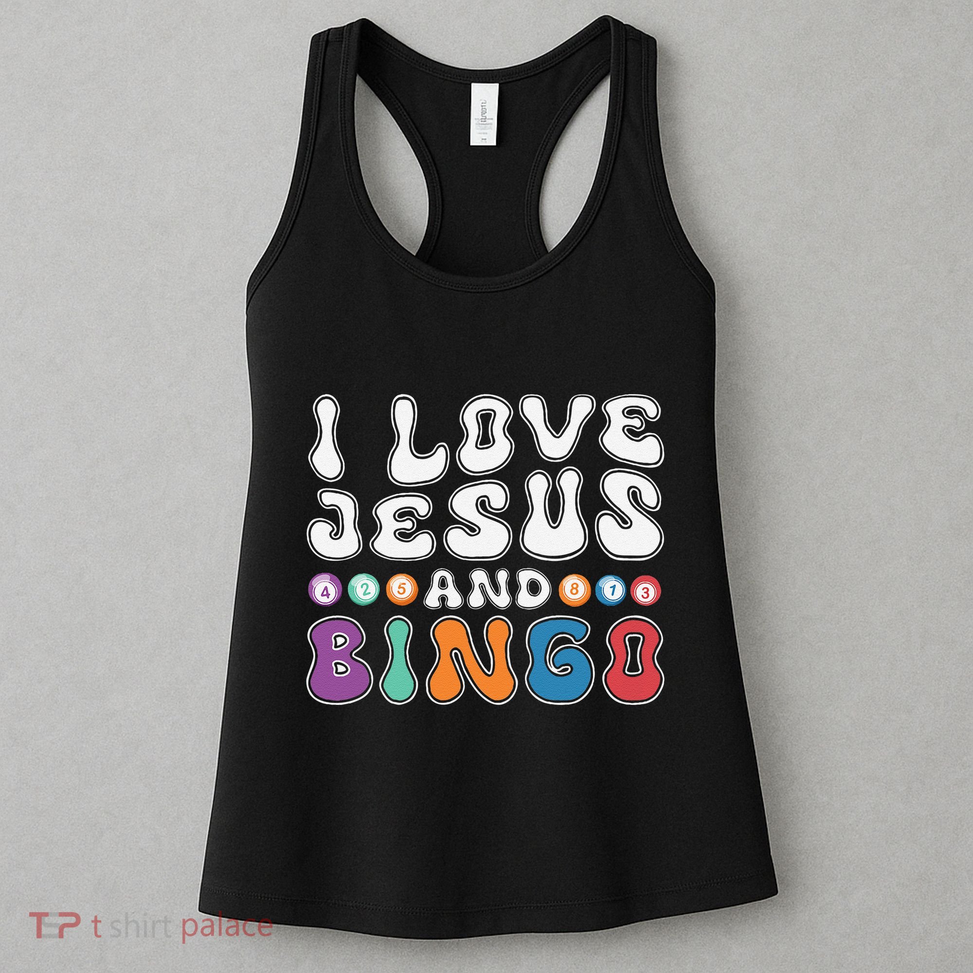 I Love Jesus And Bingo Christian Cross Board Games Women's Tank Top