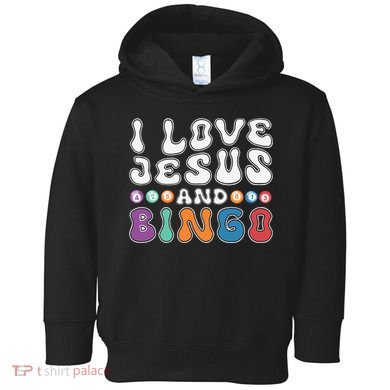 I Love Jesus And Bingo Christian Cross Board Games Toddler Hoodie