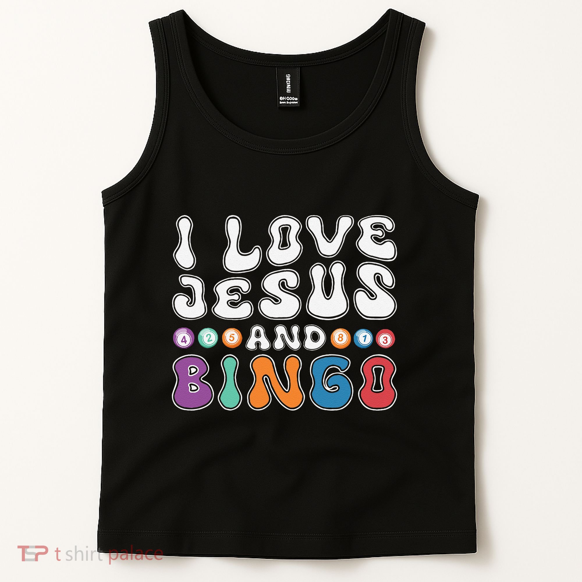 I Love Jesus And Bingo Christian Cross Board Games Tank Top