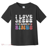 I Love Jesus And Bingo Christian Cross Board Games Toddler T-Shirt thumb 0