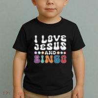 I Love Jesus And Bingo Christian Cross Board Games Toddler T-Shirt thumb 2