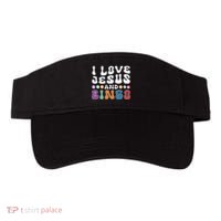 I Love Jesus And Bingo Christian Cross Board Games Visor thumb 0
