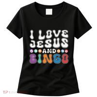 I Love Jesus And Bingo Christian Cross Board Games Women's T-Shirt thumb 0