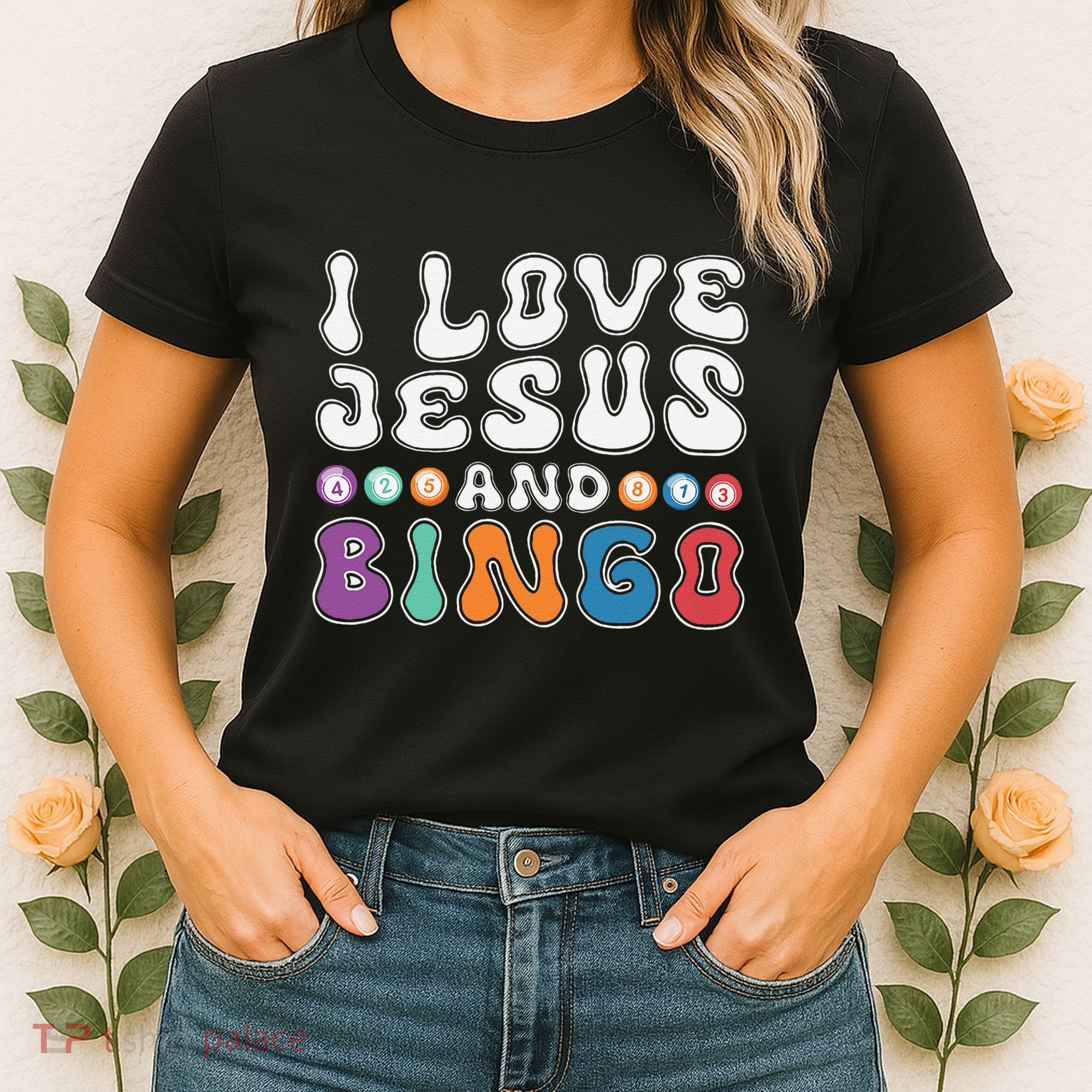 I Love Jesus And Bingo Christian Cross Board Games Women's T-Shirt
