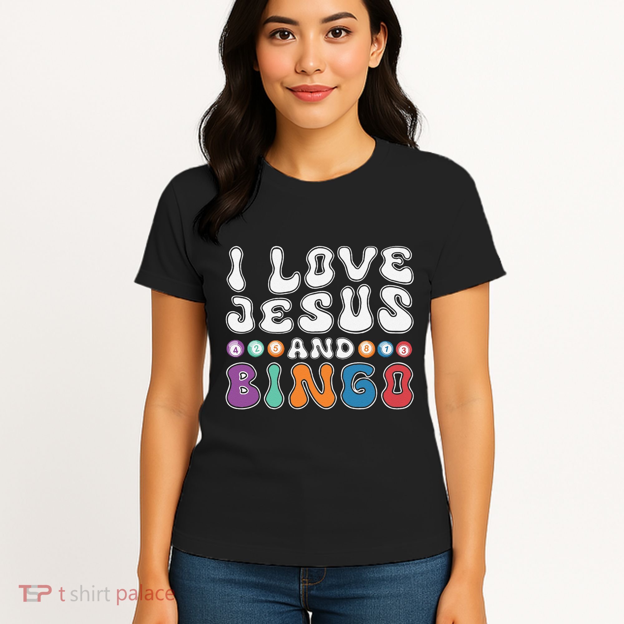 I Love Jesus And Bingo Christian Cross Board Games Women's T-Shirt