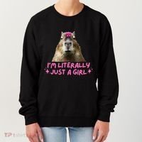 IM Literally Just A Girl Capybara Coquette Women's Sweatshirt thumb 0