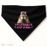 IM Literally Just A Girl Capybara Coquette USA-Made Doggie Bandana thumb 0