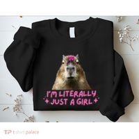 IM Literally Just A Girl Capybara Coquette Sweatshirt thumb 2