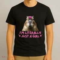 IM Literally Just A Girl Capybara Coquette T-Shirt thumb 3