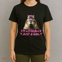 IM Literally Just A Girl Capybara Coquette T-Shirt thumb 4