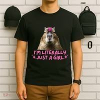 IM Literally Just A Girl Capybara Coquette T-Shirt thumb 6