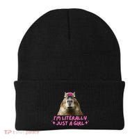 IM Literally Just A Girl Capybara Coquette Beanie thumb 0