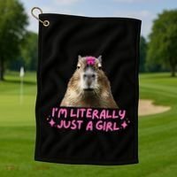 IM Literally Just A Girl Capybara Coquette Golf Towel thumb 1