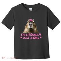IM Literally Just A Girl Capybara Coquette Toddler T-Shirt thumb 0