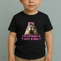 IM Literally Just A Girl Capybara Coquette Toddler T-Shirt thumb 2