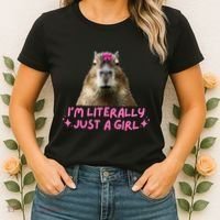 IM Literally Just A Girl Capybara Coquette Women's T-Shirt thumb 2