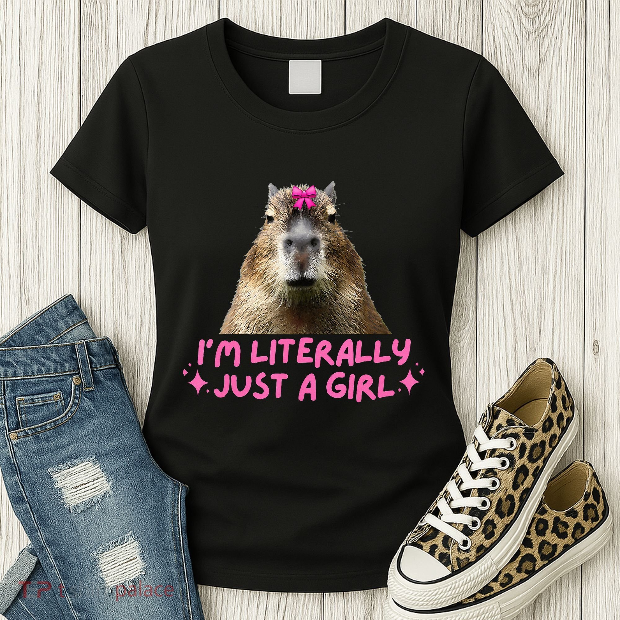 IM Literally Just A Girl Capybara Coquette Women's T-Shirt