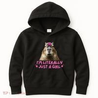 IM Literally Just A Girl Capybara Coquette Kids Hoodie thumb 0