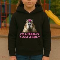 IM Literally Just A Girl Capybara Coquette Kids Hoodie thumb 3