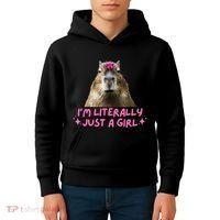 IM Literally Just A Girl Capybara Coquette Kids Hoodie thumb 4