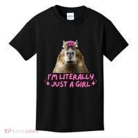 IM Literally Just A Girl Capybara Coquette Kids T-Shirt thumb 0