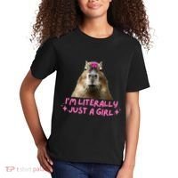 IM Literally Just A Girl Capybara Coquette Kids T-Shirt thumb 2