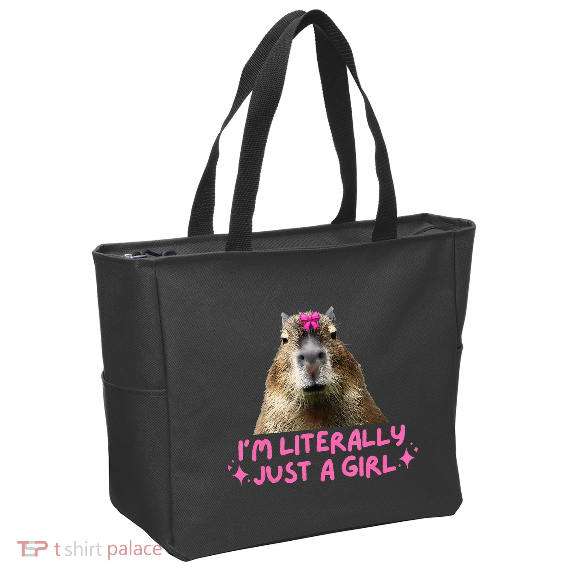 IM Literally Just A Girl Capybara Coquette Tote Bag