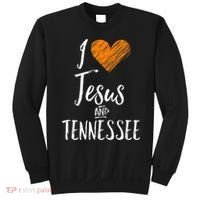 I Love Jesus And Tennessee Orange Heart Cute Fan Gift Sweatshirt thumb 0