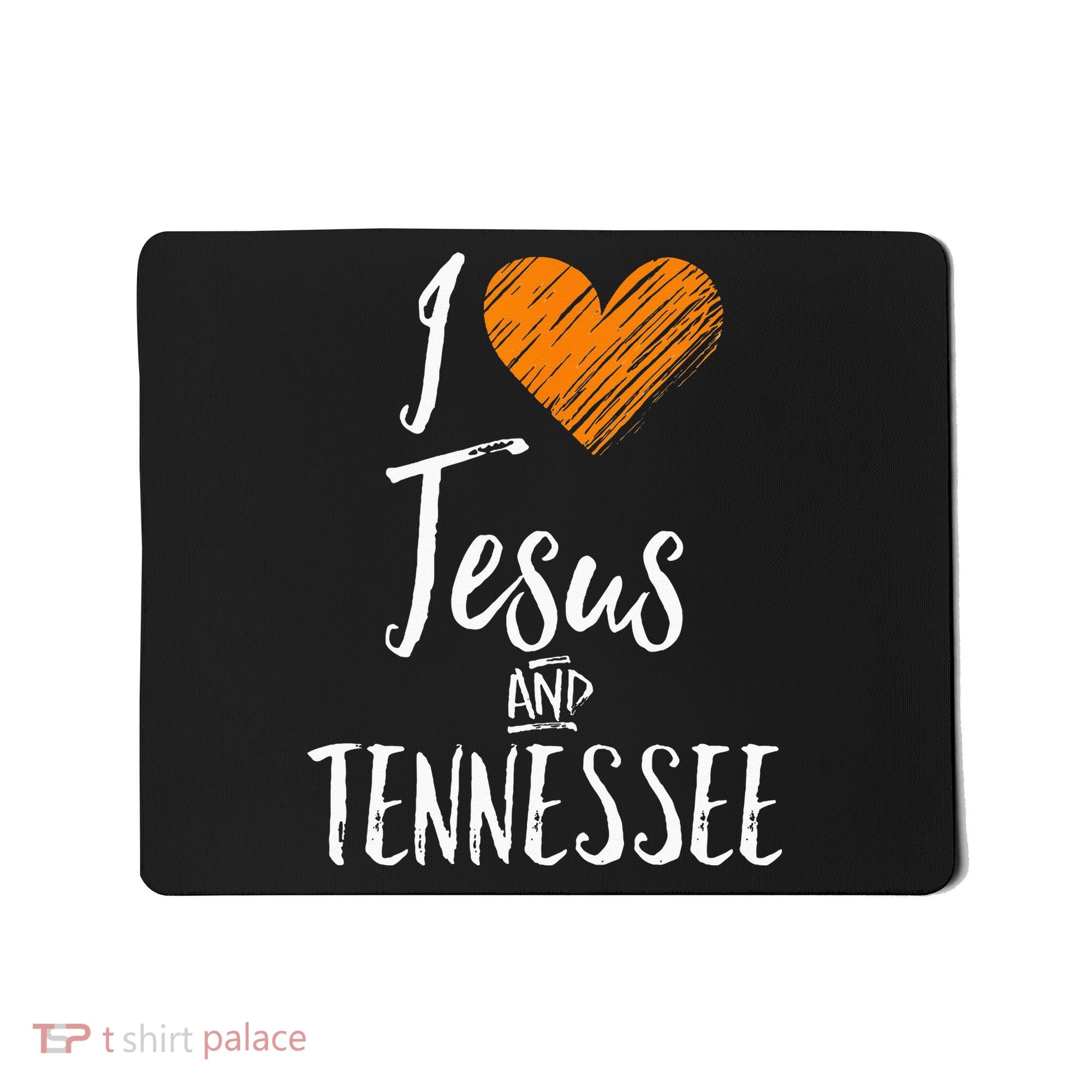 I Love Jesus And Tennessee Orange Heart Cute Fan Gift Mousepad