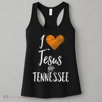 I Love Jesus And Tennessee Orange Heart Cute Fan Gift Women's Tank Top thumb 3