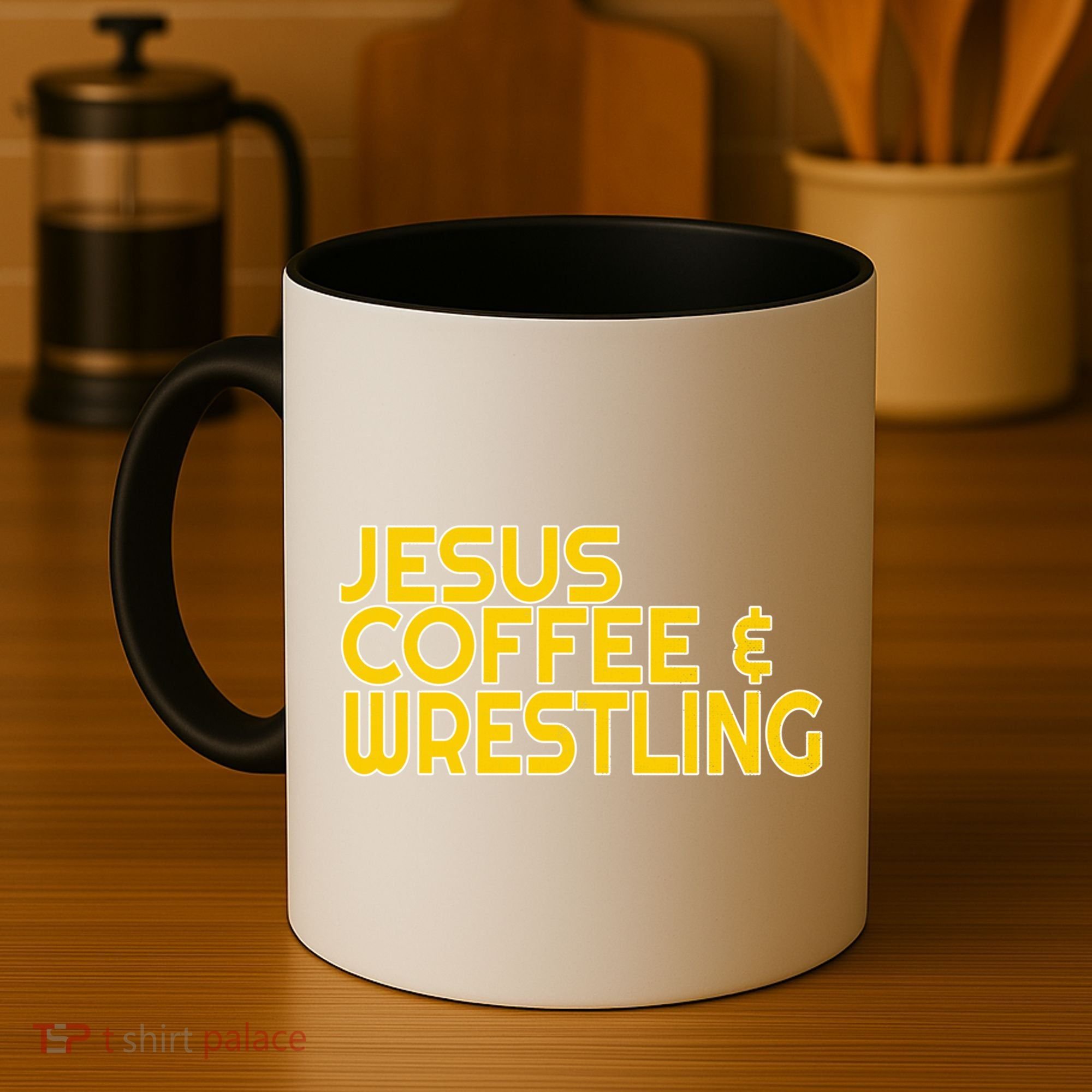 I Love Jesus Coffee Wrestling Gift Wrestler Christian Coffee Mug