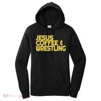 I Love Jesus Coffee Wrestling Gift Wrestler Christian Women's Hoodie thumb 0