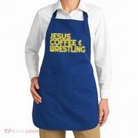 I Love Jesus Coffee Wrestling Gift Wrestler Christian Apron thumb 2