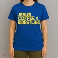 I Love Jesus Coffee Wrestling Gift Wrestler Christian T-Shirt thumb 4