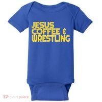 I Love Jesus Coffee Wrestling Gift Wrestler Christian Baby Bodysuit thumb 0
