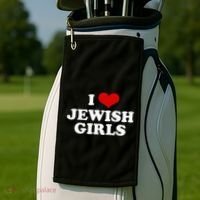 I Love Jewish Cute Gift Golf Towel thumb 2