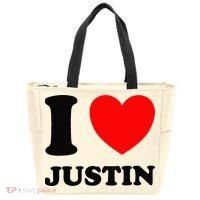 I Love Justin Tote Bag thumb 0