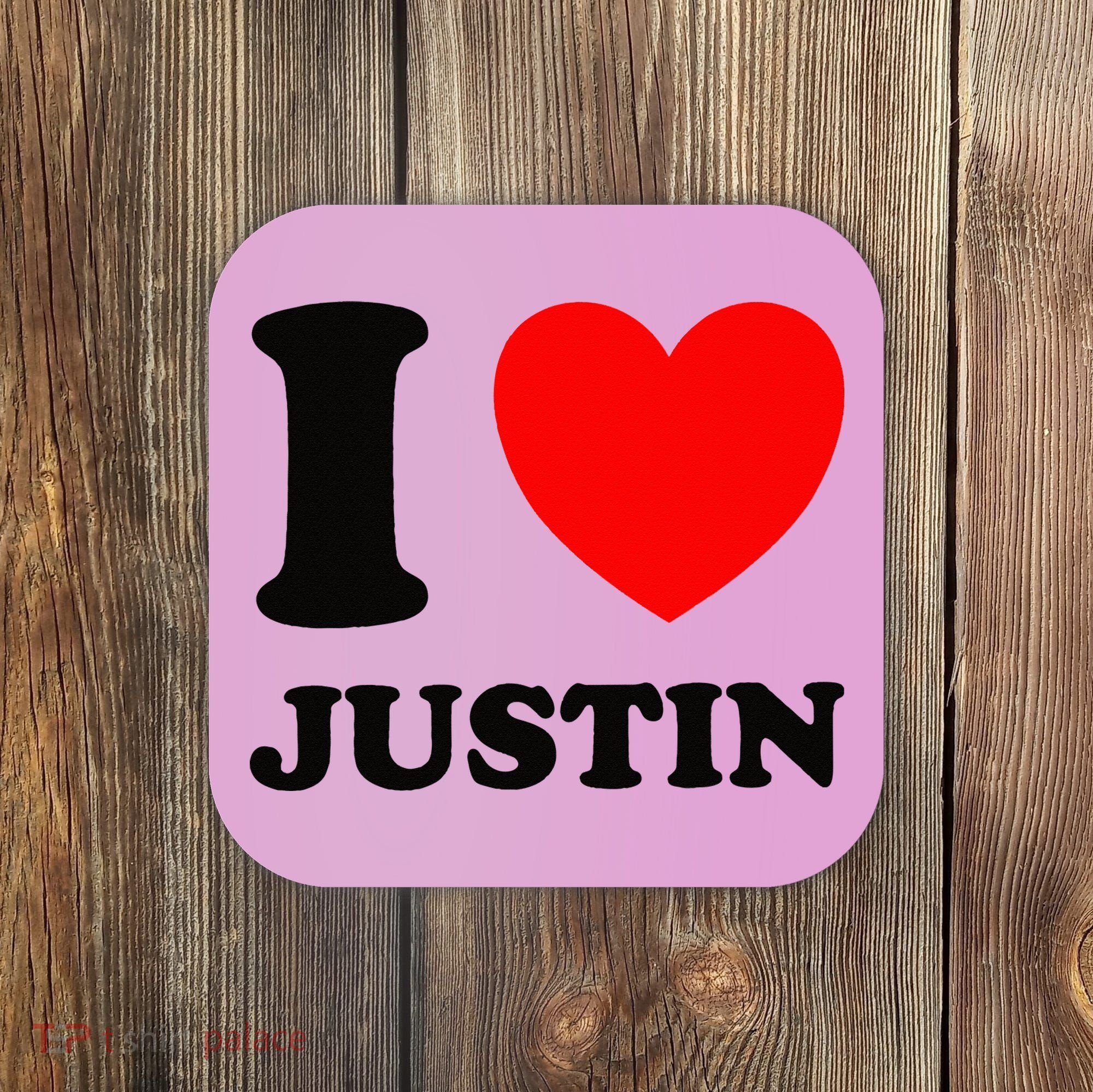 I Love Justin Coaster