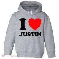 I Love Justin Toddler Hoodie thumb 0