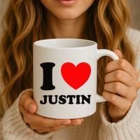 I Love Justin Coffee Mug thumb 3