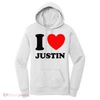 I Love Justin Women's Hoodie thumb 0