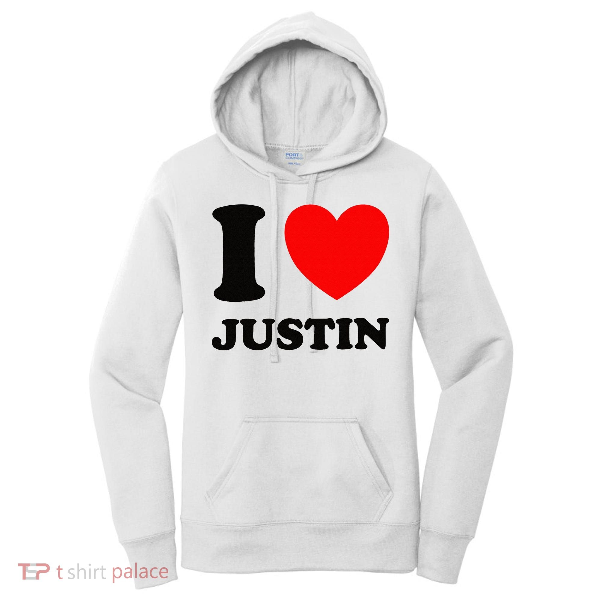 I Love Justin Women's Hoodie